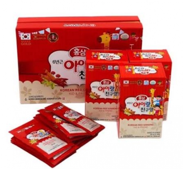 Nước Hồng Sâm Baby Kid Friend Hàn Quốc – Hộp 30 Gói Hỗ Trợ Tăng Cường Sức Khỏe Cho Trẻ