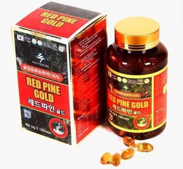 Tinh Dầu Thông Đỏ Red Pine Gold Hàn Quốc Lọ 100 Viên (Thùng 60 Lọ) Chính Hãng